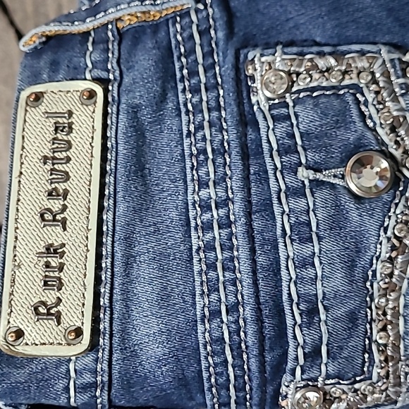 ROCK REVIVAL BETTY EMBROIDERED RHINESTONES SKINNY DENIM JEAN - Picture 5 of 16